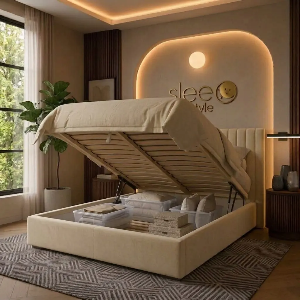 Ambassador Panel Lines Bed with Optional Gas Lift Storage