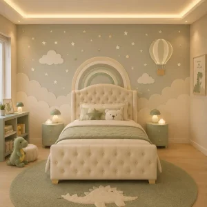 Button Tufted Wingback Kids Bed by Sleep and Style