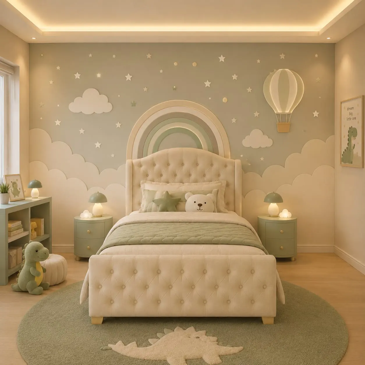 Button Tufted Wingback Kids Bed by Sleep and Style