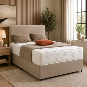 Chenille Divan Bed with Mattress Included