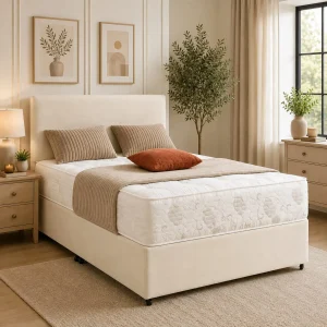 Chenille Divan Bed with Mattress Included