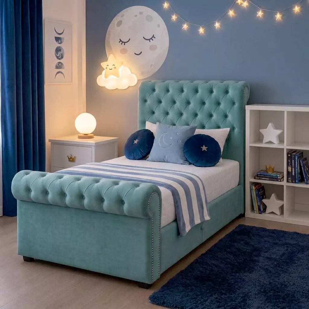 Luxury Sleigh Kids Bed with Optional Ottoman Storage by Sleep and Style