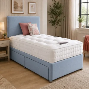 Single Divan Bed with Mattress and Storage