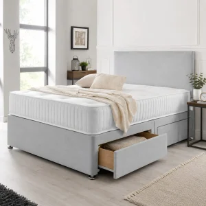 Super King Size Divan Bed with Mattress & Headboard Included