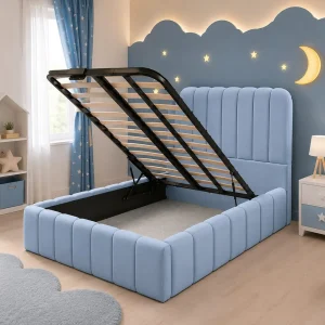 Vertical Panel Lines Kids Soft Bed