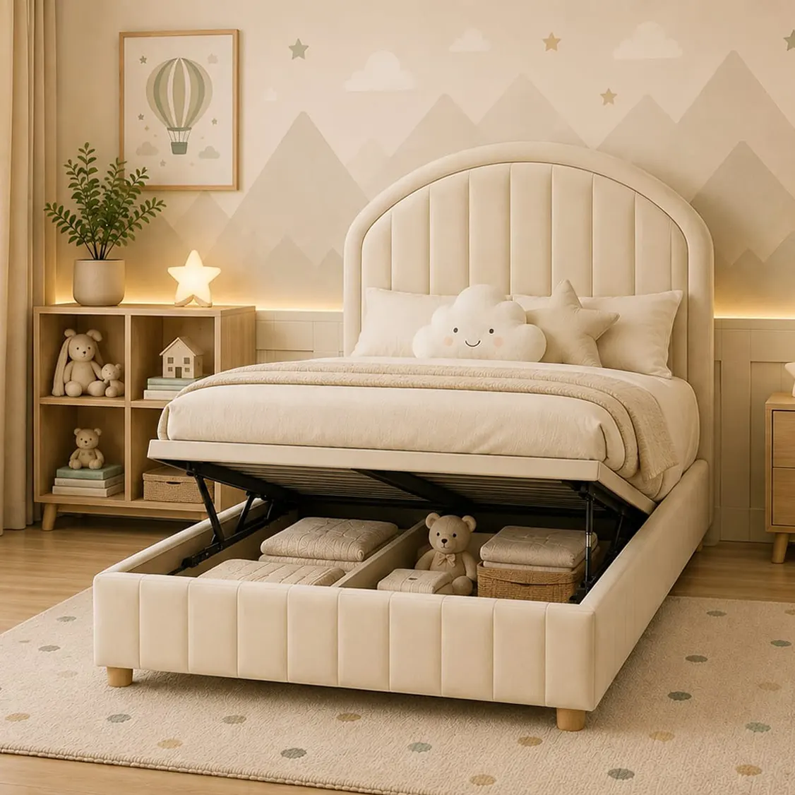 Rounded Panel Divan Bed with Optional Gas Lift Storage