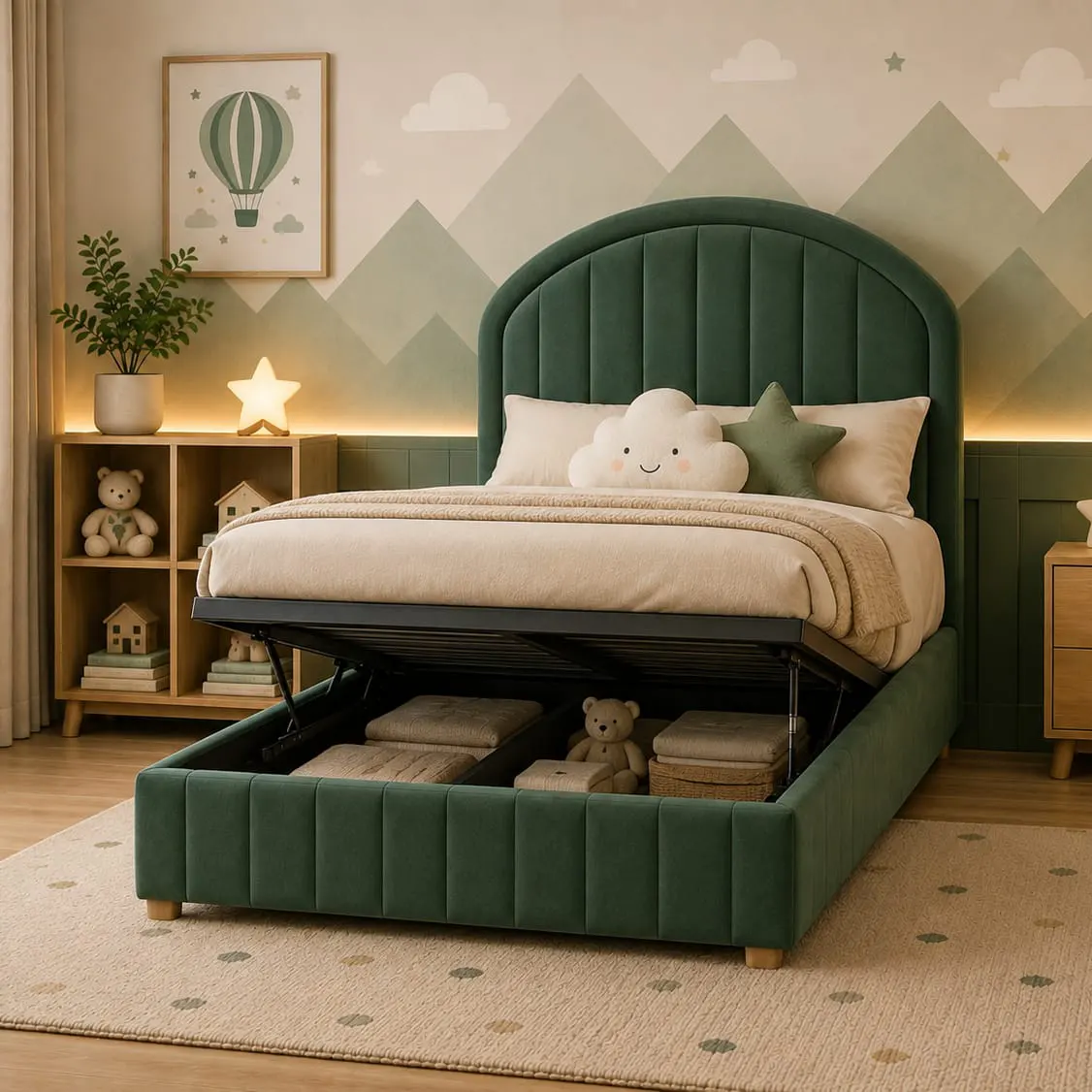 Rounded Panel Divan Bed with Optional Gas Lift Storage